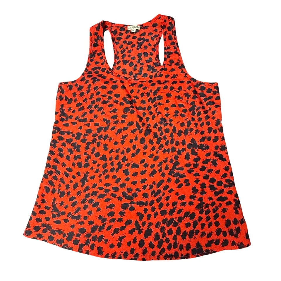 Camiseta sin mangas Lily blanca espalda cruzada estampado guepardo sin mangas informal roja M Foto 1 de 4