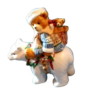 CHERISHED TEDDIES Bisque Holiday Salt & Pepper Set,1996 Teddy & Polar Bear, exl - Picture 1 of 8