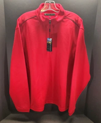 Pebble Beach Performance 1/4 Zip RED Long Sleeve Golf Pullover Men's SZ Med NWT - Image 1 of 4