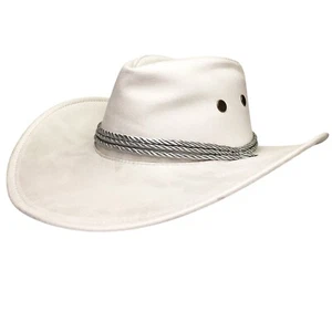 White Cowboy Hat Cowgirl Chin Strap Rope Western Costume Faux Suede 990600 - Picture 1 of 8