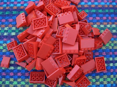 100 Lego Basic Dachsteine Dachziegel flach rot City Haus Schrägsteine 33°281222B - Bild 1 von 2