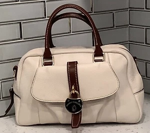 Dooney & Bourke White Pocket Lock Satchel W/ Detachable Shoulder Strap - Picture 1 of 8