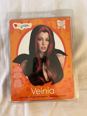 Peluca Vampira - Negra y Roja y aterradora por todas partes! Foto 1 de 2