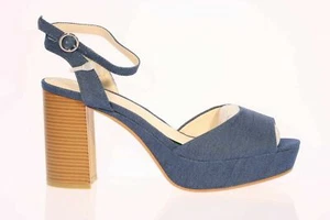 Truffle Collection Women's Denim Billie Jean Heels Sz 9.5 US - Picture 1 of 4