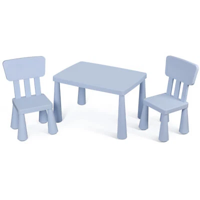 Kids Table and Chair Set 3 Piece Plastic Children Activity Table for Reading - Image 1 of 4