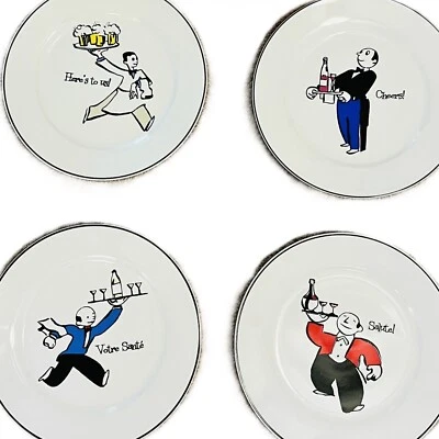 "Platos de postre Rosanna Vintage Cheers 8"" saludo celebrar 4 piezas" Juego en caja Foto 1 de 4