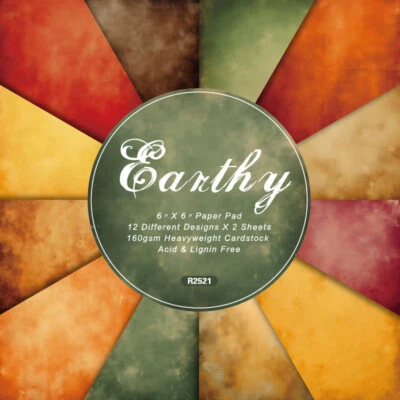 24Pcs Earth Toned Scrapbook Paper Pad Solid Cardstock Journal Album Diary Craft - Image 1 of 4