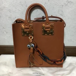 Bolso de Mano SOPHIE HULME Camello Mujeres Bolso de Hombro Oro Liso Accesorios de Metal - Imagen 1 de 5