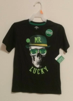 Camiseta para niños Día de San Patricio Sr. Lucía (brilla en la oscuridad) talla S Foto 1 de 4