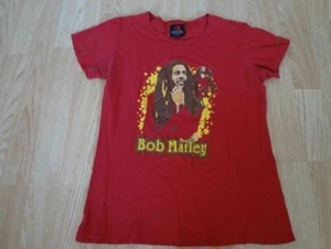 Girls Juniors Bob Marley L Zion Rootswear Shirt Red W/ Bling - Picture 1 of 2