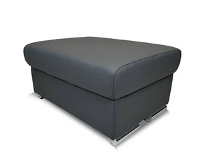 Dunkelgraues Echtleder Hocker aufklappbar Sitzhocker Leder Sitzwürfel 75x55 - Bild 1 von 7