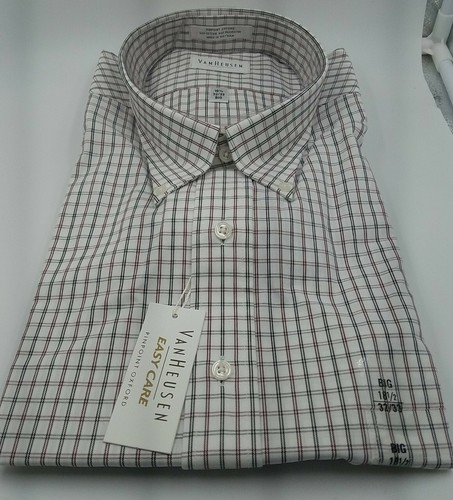 VANS Van Heu Easy Care Pinpoint Oxford camicia elegante uomo 18 5 32 3 GRANDE a quadri