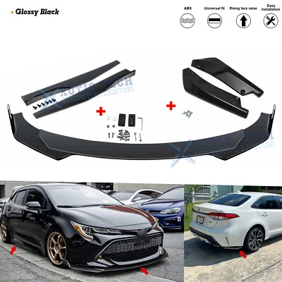 Car Front Bumper Lip Spoiler Side Skirt Rear Lip Body Kit For Honda Toyota Tesla - Image 1 of 4