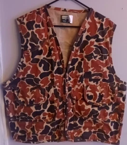 Vintage Saftbak Vest Mens Extra Large Brown Duck Camo Shooting Hunting Outdoors - Picture 1 of 7