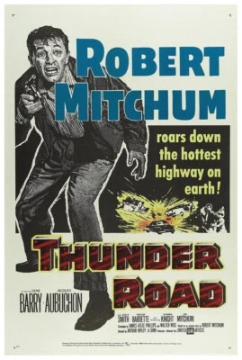 Thunder Road 1958 - Robert Mitchum - Pôster clássico vintage de filme - Imagem 1 de 4