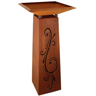 Rost Gartendeko Säule 1 m - Vintage Blumensäule mit Pflanzschale Garten & Indoor - Bild 1 von 2