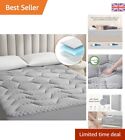 Double Bed Cooling Gel Mattress Topper - Soft & Breathable - Grey - 135x190x3cm