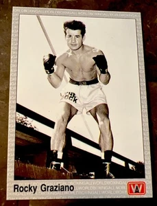 Boxe 1991 ROCKY GRAZIANO HOF #87 AW Carta Sportiva Vintage LEGGENDA NM/MT š - Foto 1 di 2