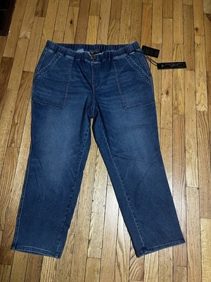 Pantalones de mezclilla con bolsillo elásticos virtuales nuevos con etiquetas DG2 Diane Gilman ~ Petite Plus ~ Talla 20 W Foto 1 de 3