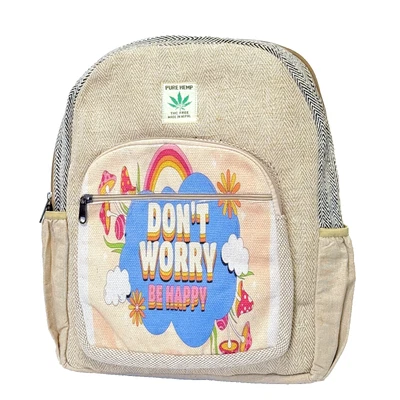 Hippie Lightweight Hemp Backpack Handmade Bag - Print Boho Laptop Bag Hemp Bag - Image 1 of 4
