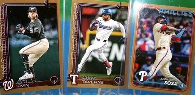 Topps Baseball Cards (3) Serial Numbered! Edmundo Sosa,Leody Tavares,Jake Irvin! - Image 1 of 4