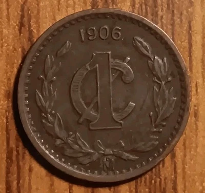 1906 Mexico 1 Centavo Bronze VF+ Coin With Eagle Reverse. Nice Coin (038) - Image 1 of 2