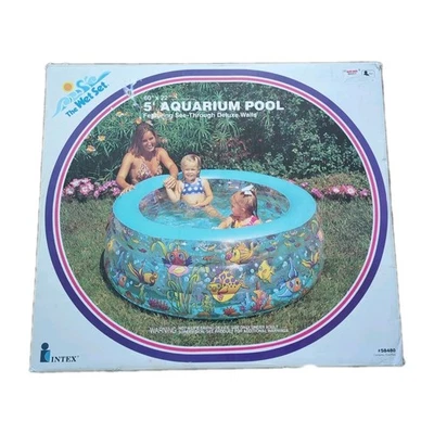 Vintage Intex The Wet Set 5' 3 Ring Aquarium Inflatable Pool 60x22 Open Box - Image 1 of 4