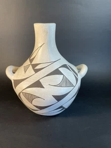 Native American Acoma Pottery Vase With 3 Handles Signed Mary Antonio 6.75” - Picture 1 of 18