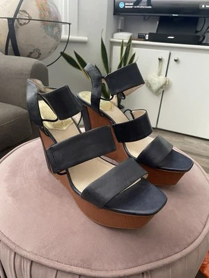 Vince Camuto Navy Blue Platform Wedge Sandals NEW Uk 7 Eu 40 - Image 1 of 4