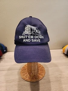 Vintage KCS Train Hat Cap Snap Back Blue Shut Em Down & Save 90s - Bild 1 von 6