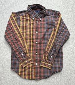 Ralph Lauren Shirt Boys 6 Yellow Red Pony Plaid Preppy Classic Causal Kids Youth - Picture 1 of 10