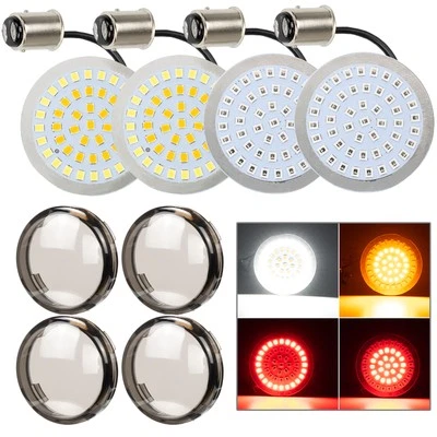 1157 LED Turn Signal Lights Lens For Harley Touring Softail Sportster Smoke Dyna Foto 1 de 4