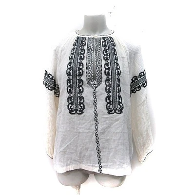 Camicetta camicia trasparente ricamata bianca SLOBE IENA manica lunga usata - Immagine 1 di 4