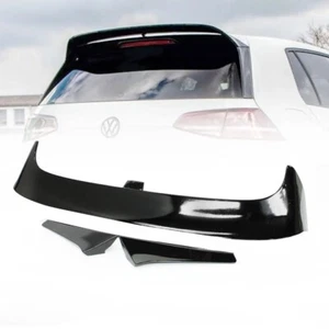 CASQUETTE / BECQUET DE COFFRE NOIR BRILLANT POUR VW GOLF 7 LOOK CS CLUBSPORT - Picture 1 of 5