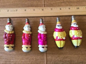 5 Vintage Milk Glass Clown Bulbs, untested, see photos - Picture 1 of 5