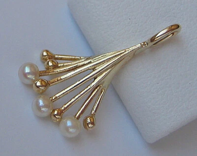 Designer ♦️ Perlen Anhänger aus 585 14kt Gold extravagant mit Perle Pearl ♦️7928 - Bild 1 von 4