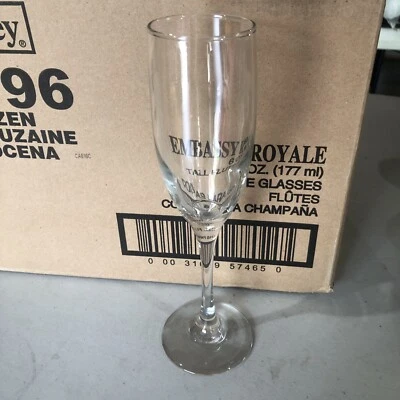 6 Libbey Embassy Royale 6 oz Flute Glass 3796 Brand New. Free Shipping - Image 1 of 2