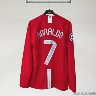 Camiseta Ronaldo #7 Manchester United 2008 roja manga larga hombre talla L Foto 1 de 4