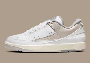 Nike Air Jordan 2 Retro Low Python White Sanddrift Cement Grey DV9956-100 s 10.5 - Picture 1 of 10