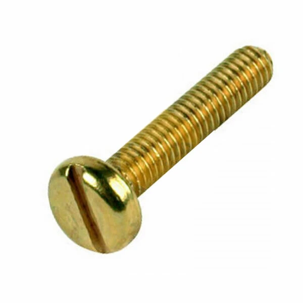 VITE A METALLO IN OTTONE TESTA BOMBATA M3x20 - DIN 85 - UNI 6108 - Immagine 1 di 1