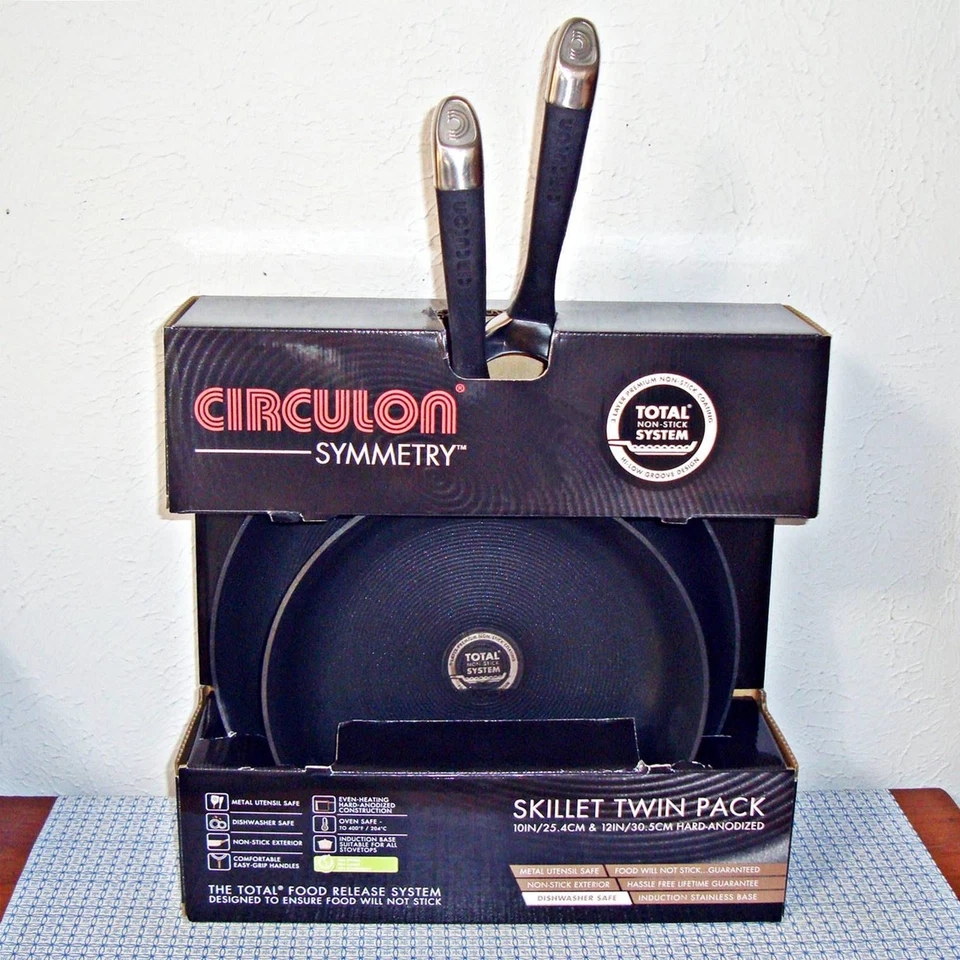 Circulon 87380 Symmetry Hard Anodized Nonstick Frying Pan Set / Fry Pan Set / Ha