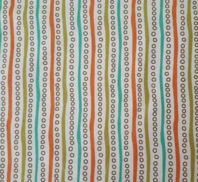 30" Neutral Territory Terry Atkinson Liz Lois Red Rooster Rust Teal Dot Stripe - Image 1 of 2