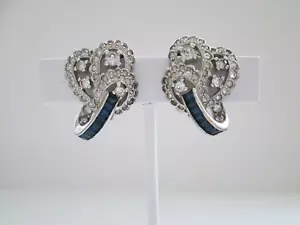Jomaz Vintage Signed Baguette and Rhinestone Earrings - Picture 1 of 5