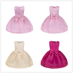 Baby Girls Flower Wedding Pageant Princess Bowknot Communion Formal Party Dress - Picture 1 of 16