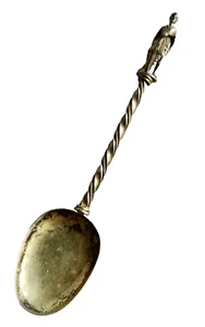 kNIGHTS TEMPLAR CRUSADER FIGURE VINTAGE METAL SOUVENIR SPOON SILVERTONE neocurio - Picture 1 of 9