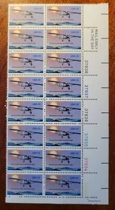 Scott # 1710 - Solo Flight - MNH - 1977 - Plate Block of 16 #37933-38 w/Mail Ear - Picture 1 of 2