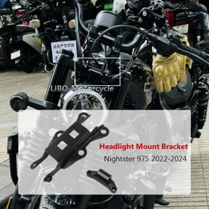2022 2023 2024 For Harley Nightster 975 RH975S Black Headlight Mount Bracket Kit - Picture 1 of 10