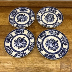 4 x antique c1851-1895 Copeland Spode Flow Blue & white Saucers D9613. Lovely - Picture 1 of 14