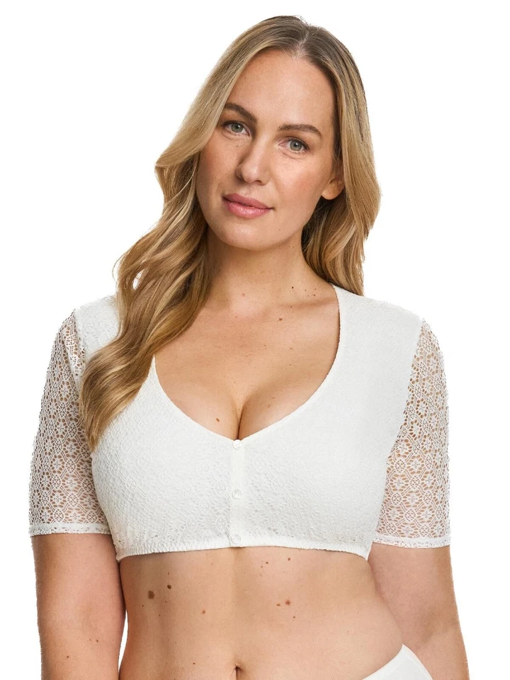 Susa Dirndlbluse Halbarm Wiesn-Zauber 5575 Gr. 32-48 in Weiss und Ivory - Bild 1 von 3