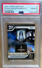 VEGAS GOLDEN KNIGHTS * PSA 10 * RAISES STANLEY CUP BANNER 2023 TOPPS NOW #3 NHL